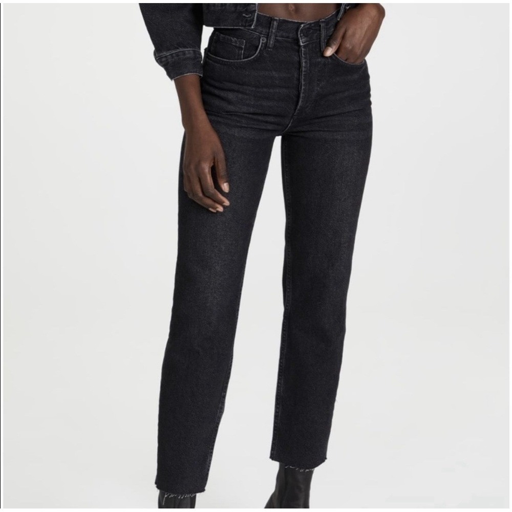 RAILS The Melrose Classic Slim High Rise Jeans Faded Black‎ Wash Raw Hem Size 30